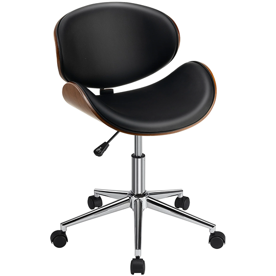 Costway Adjustable Leather Office Chair Swivel Bentwood Desk Chair - See Details