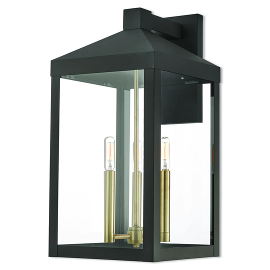 Giuseppe Lighting Three Light Outdoor Wall Lantern Nyack Bronze - Exact Size