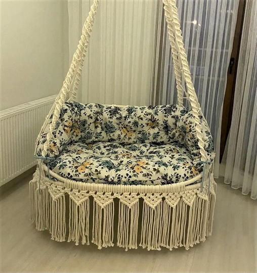 Hanging Cotton Macrame Hammock Chair, Large Hammock, Swing Chair in Bedroom