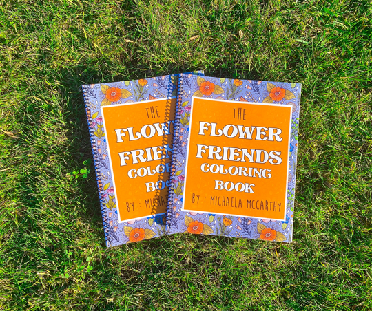 Flower Friends Coloring Book | Floral Adult Cute Coloring Book Animal