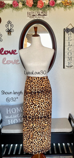 Luisalove30 ~ Taupe Leopard Liverpool, "Grace" Modest Pencil Skirt, Liverpool Stretch Knit, Textured M2M