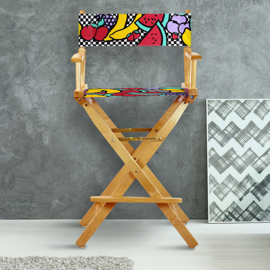 30" Director's Chair Natural Frame-Mixed Fruit - 23"W x 19"D x 45.5"H