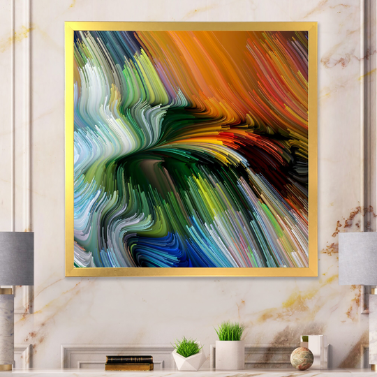 Designart 'Elegance Of Liquid Color VII' Modern Framed Art Print