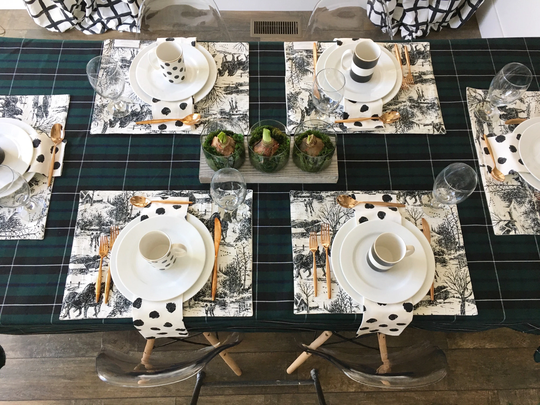 Green Tartan Tablecloth | Table Cloth, Douglas Modern Tartan, Black Watch Christmas, Extra Long Tablecloth, Custom Sizes