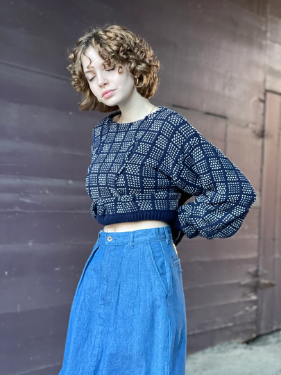 1980S Duck Head Denim Preppy Pencil Skirt-Jean Midi-High Waist Mom Jeans-80S Vintage Fall Fashion-Blue Small