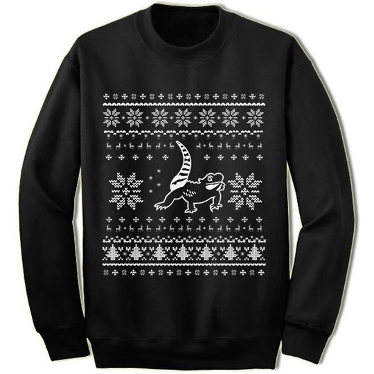 Bearded Dragon Christmas Sweater Sweatshirt. Ugly Xmas Sweater