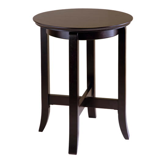 Toby Round Accent End Table, Espresso - 18.03 x 18.03 x 21.97 inches