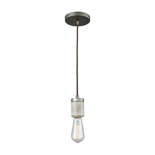 Socketholder 1-Light Pendant, Weathered Zinc