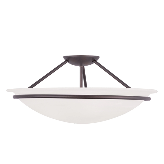 Livex Lighting White and Bronze Metal Newburgh Ceiling Mount Light