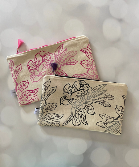 Peonies Zipper Bag