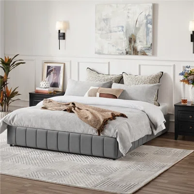 Size Queen Tufted Upholstered Low Profile Platform Bed