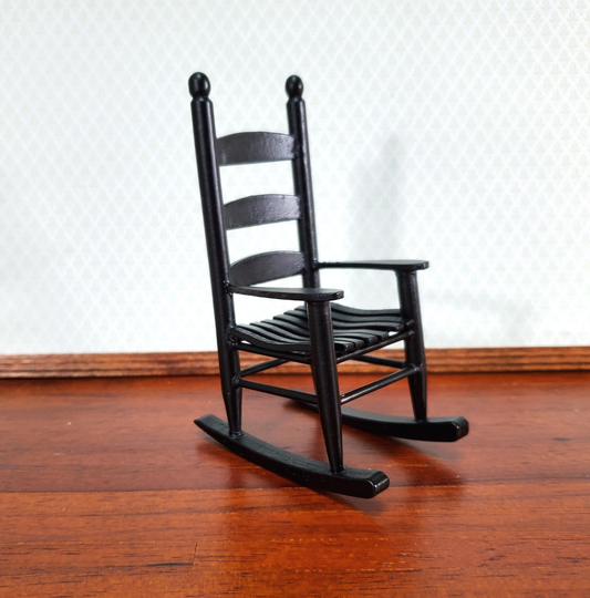 Dollhouse Rocking Chair Black Classic Style 112 Scale Miniature Furniture