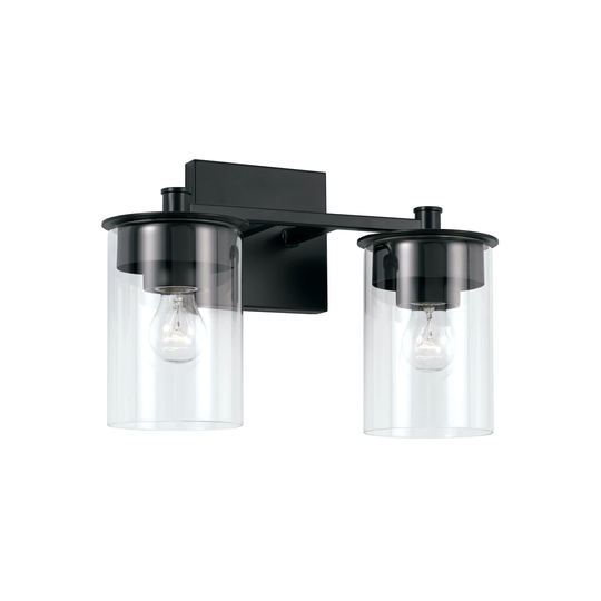 Mason 2-light Bath/ Vanity Fixture w/ Clear Glass