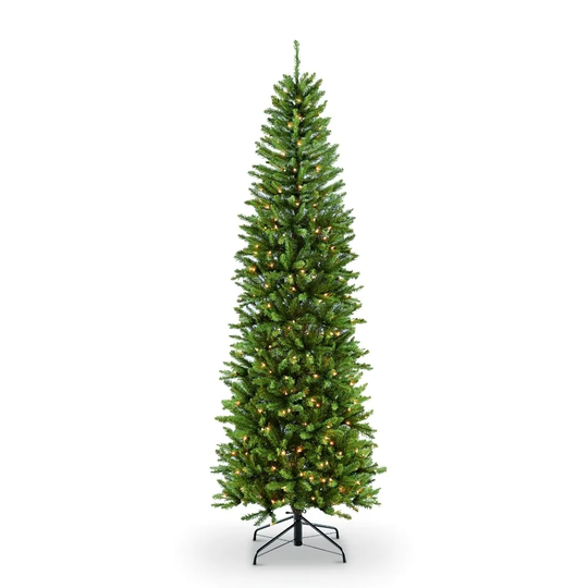 Puleo International 4 1/2 ft. Pre-lit Fraser Fir Pencil Artificial Christmas Tree 150 UL listed Clear Lights