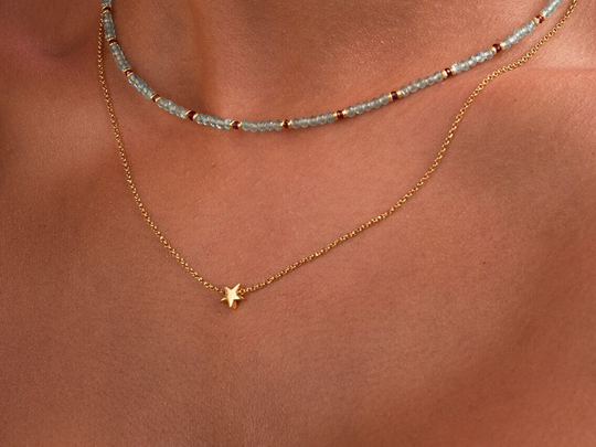 Dainty Tiny Star Charm Necklace For Women, Minimal Celestial Star Jewelry, Sterling Silver Pendant, Lucky Birthday Gift