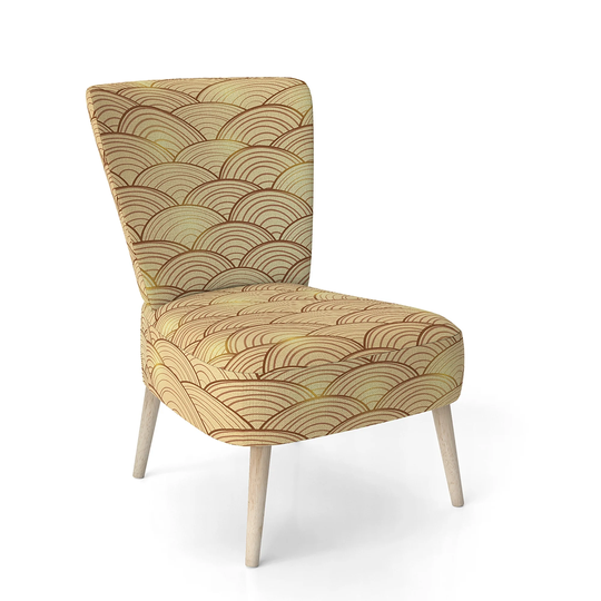 Designart 'Golden Clouds in The Sky' Upholstered Mid-Century Accent Chair