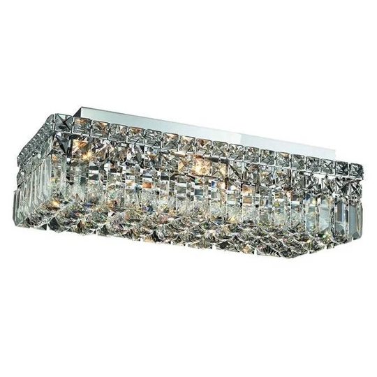 Elegant Lighting 20-inch 4-light Chrome Royal Cut Crystal Clear Flush Mount