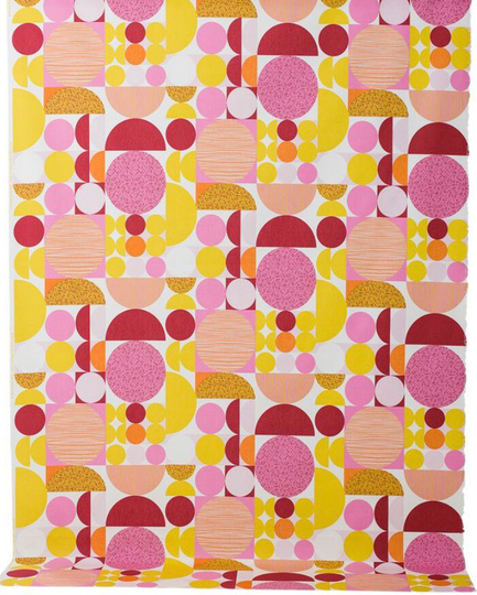 Geometric Tablecloth Table Linen Top - Yellow/Pink Tablecloth Round Oval Square