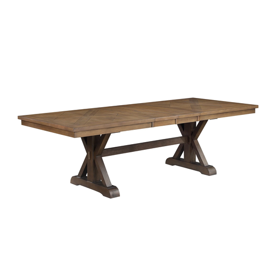 Brown Wood 2 Leaves Dining Kitchen Leaf Table with Extension Table Top