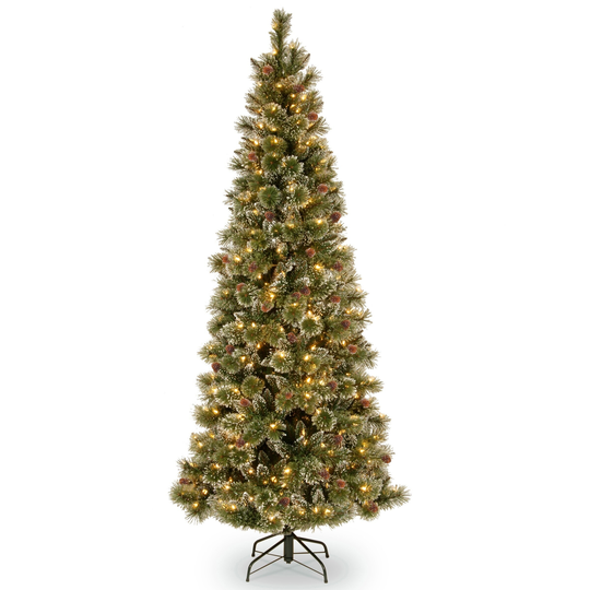 7 ft. PowerConnect(TM) Glittering Pine Pencil Slim Tree with Clear Lights