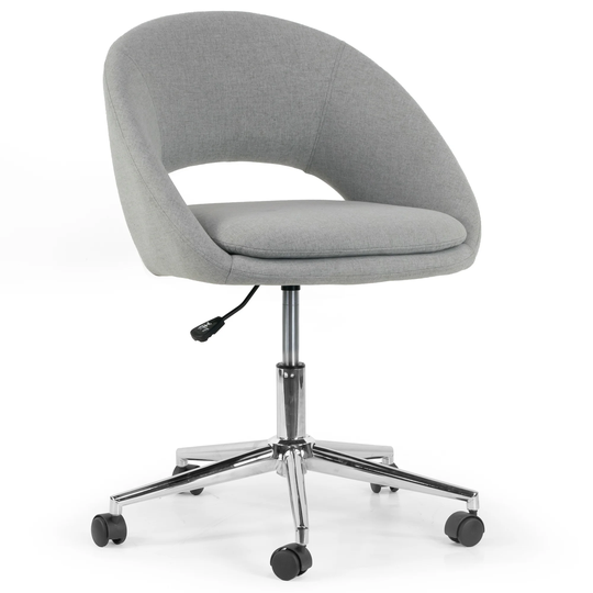 Aura Grey Fabric Upholstered Adjustable Height Swivel Office Chair