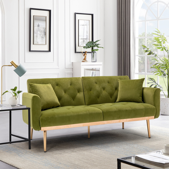 Velvet Fabric Upholstery Sleeper sofa, Available for office, Polyester Upholstery loveseat, Multiple colors available