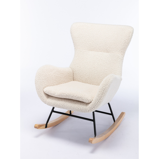 Fabric Padded Seat Rocking Chair
