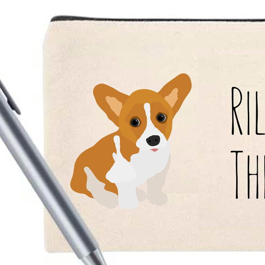 Corgi Cosmetic Bag | Travel Pencil Pouch Mask