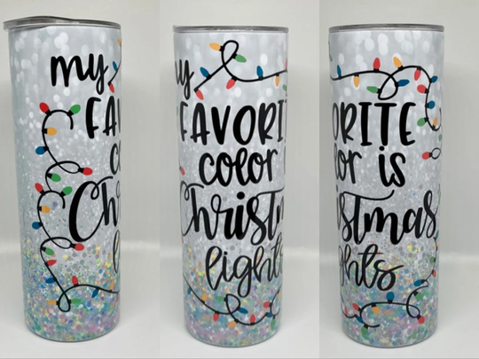 My Favorite Color Is Christmas Lights 20Oz Tumbler | Tumbler Chritsmas Gifts Idea Light