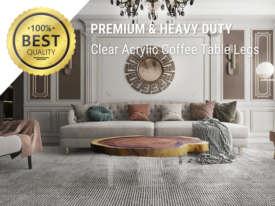 Acrylic Coffee Table Legs | 4Pc| Lucite | Crystal Clear 9''w X 13''h