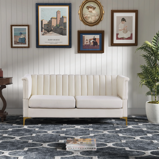 European Style Loveseat Sofa Modern 2 Seat European Sofa Couch Comfortable Thickened Cushion with Independent Spring Packages