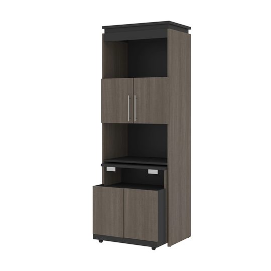 Bestar Orion 30W Shelving Unit with Fold-Out Desk