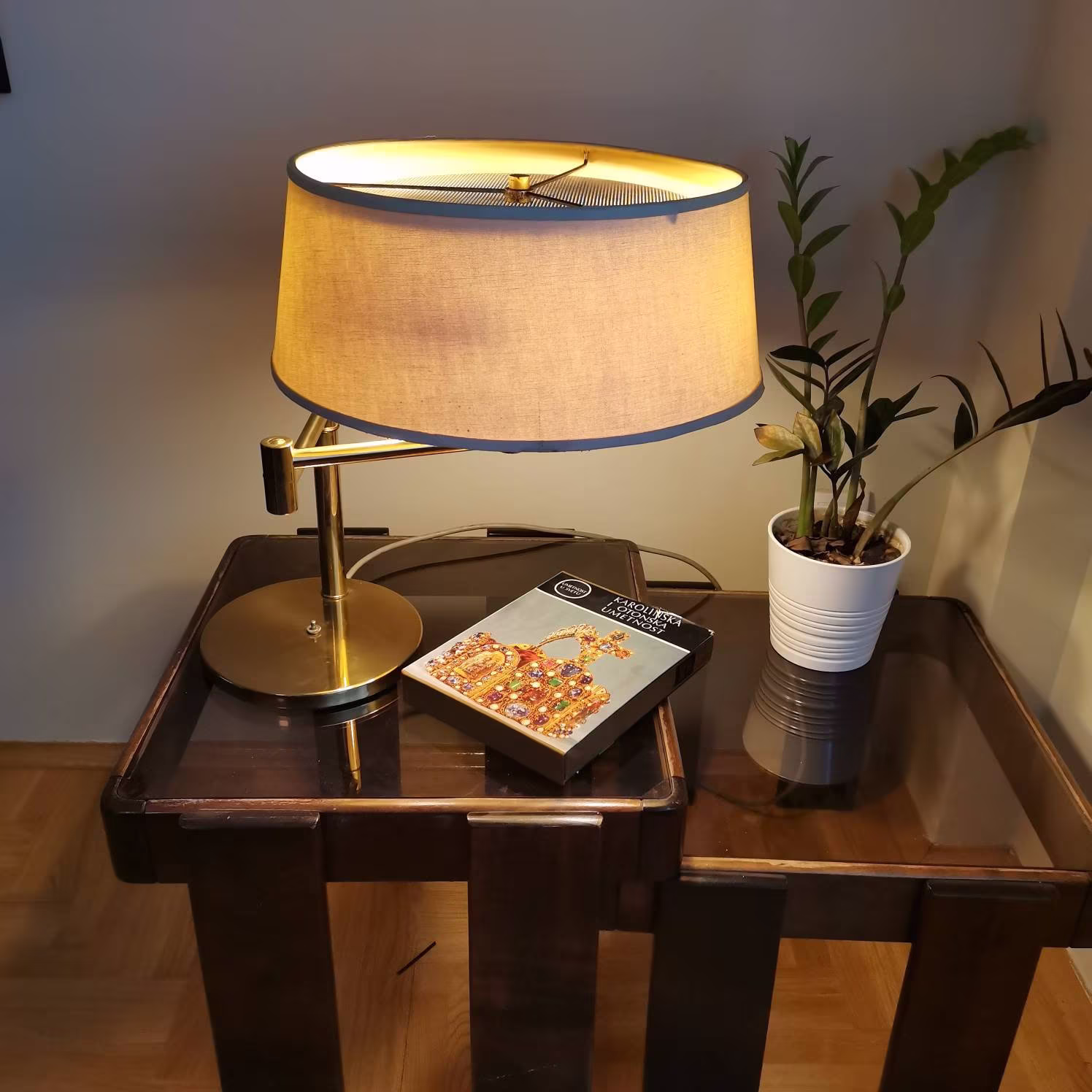 Vintage Walter Von Nessen Table Lamp/ Brass Swing Arm Lamp/Mid Century Modern Lamp/Made in United States/ 60S/ Retro Mcm Lamp