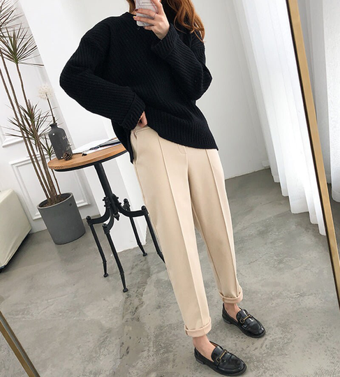 Thicken Women Pencil Pants Spring Winter Plus Size Wool Female Work Suit Pant Loose Trousers Capris Harem