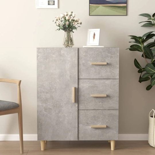 Sideboard Concrete Gray 27.4"x13.4"x35.4" Engineered Wood