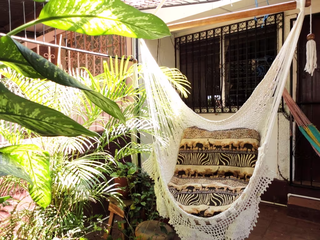 Hammock Chair, White Chair - With Fringe