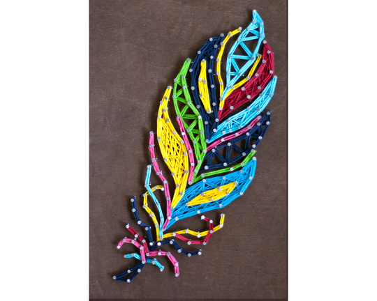 string Art Diy Kit "Multicolored Feather" Diy, Abris Art. Creative Kit