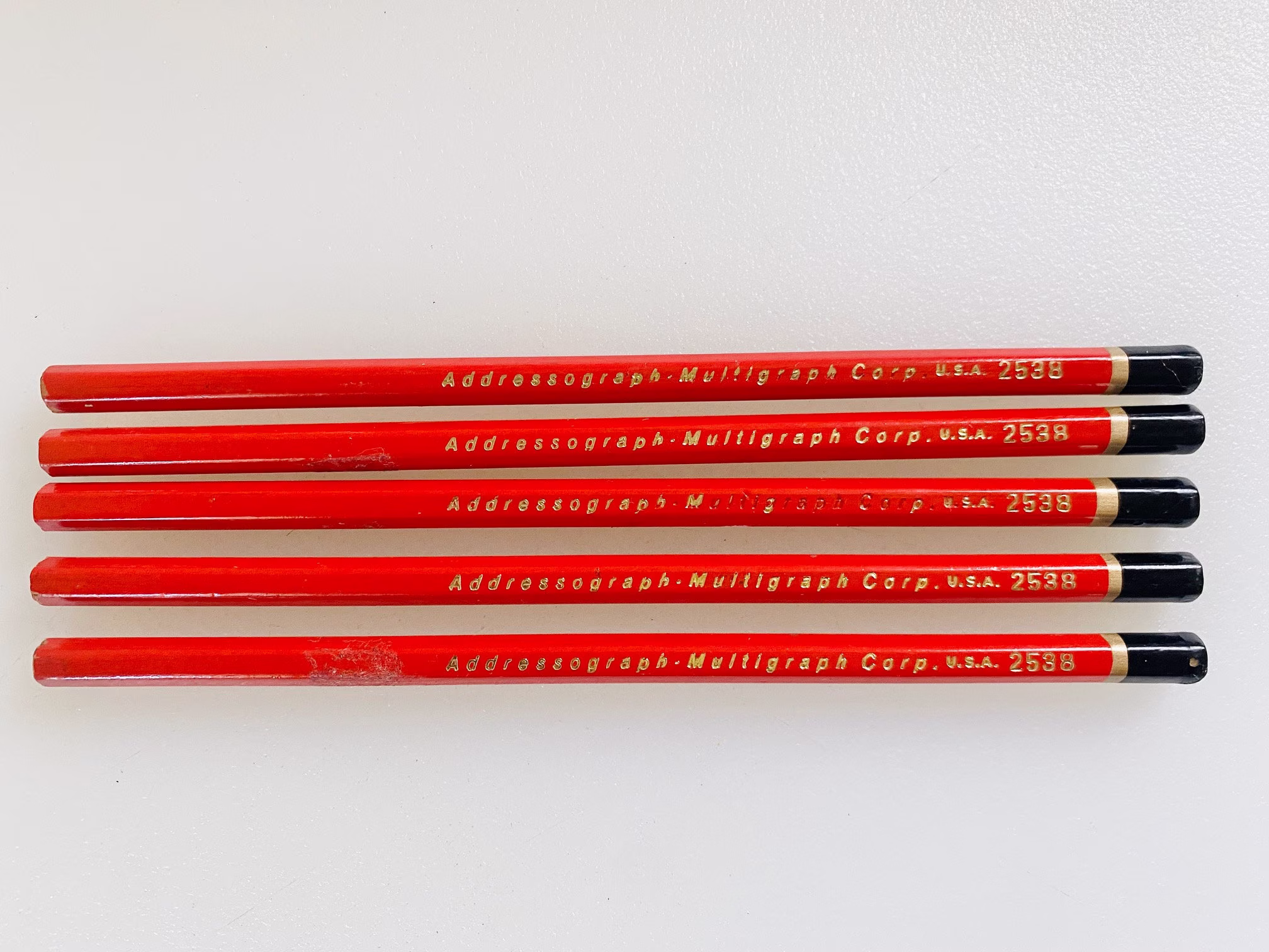 Five Multilith Pencil Reproducing Addressograph Pencils 2538, Made in Usa
