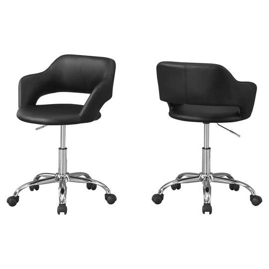 Offex Mid-Back Swivel Office Chair w/ Metal Hydraulic Lift Base -Black - 22.5"x 21"x 29"