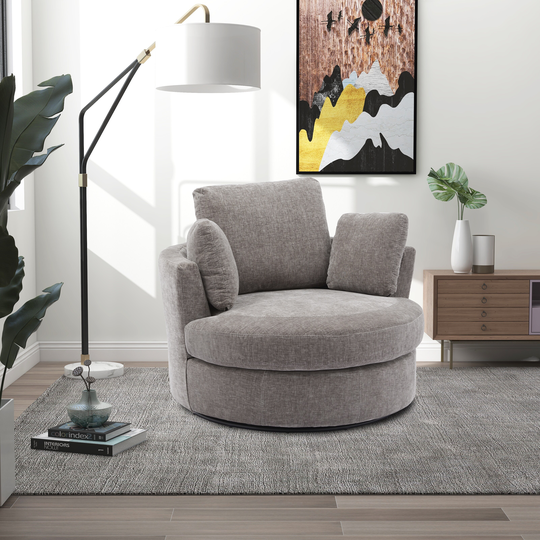 Swivel Accent Round Barrel Chair Club Chair
