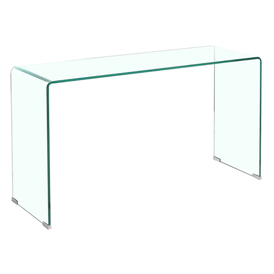 Glass Console Table, Transparent Tempered Glass Console Table