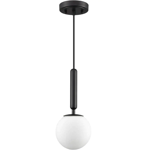 Padana Mid Century Modern Globe Pendant Light Opal Glass Hanging Light Fixture - N/A