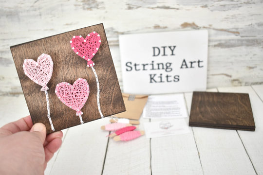 Diy Heart Balloons String Art Kit, Do It Yourself, Heart Sign, Valentine's Day Diy Craft Kit, Wall Art, Tiered Tray Gift