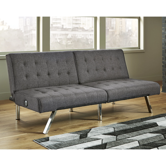 Signature Design by Ashley Sivley Contemporary Flip Flop Armless Sofa, Gray - 72"W x 37"D x 32"H