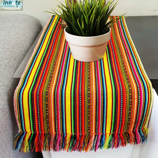 Andean Yellow, Table Runner, Hispanic, Andean Runner, Cusco Decor, Ethnic, Artisan, Hispanic, South American Decor, Linen
