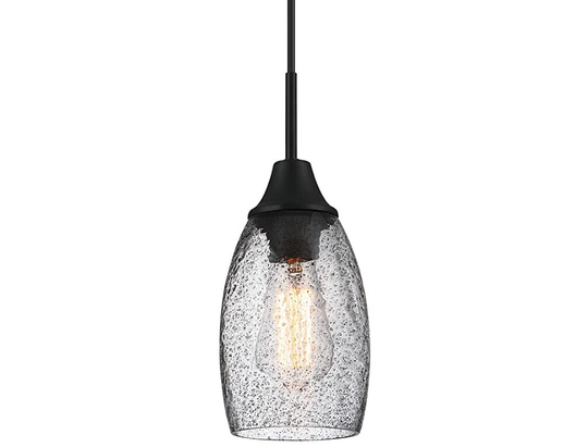 Seeded Glass Pendant Light - Farmhouse Industrial Lighting Kitchen Island Glass Pendant