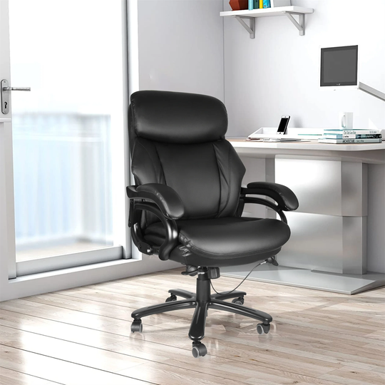 Executive Office Chair PU Leather Chair with Soft Cushion and Backrest