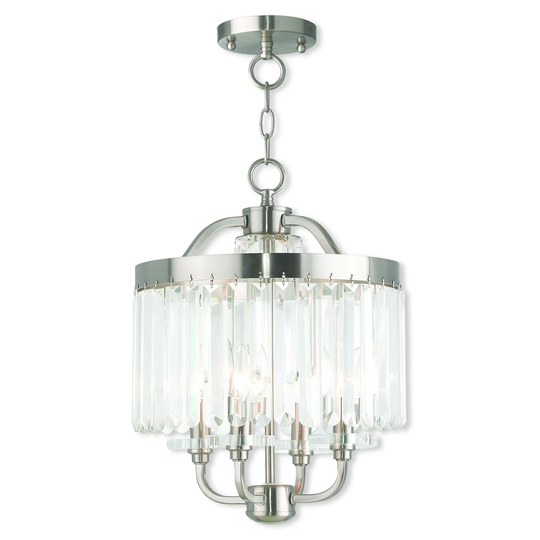 Livex Lighting Ashton Brushed Nickel 4-light Mini Chandelier/Semi Flush Mount - Brushed nickel