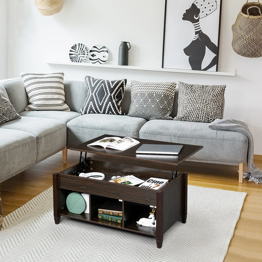 Modern Coffee Table with Hidden Compartment and Lift Table
