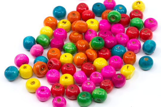 Multi-Color Mixed 8mm Wood Beadsmulti-Color Beads8mm Beads